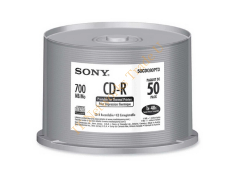 50CDQ80PT3 Sony 48x CD-R Media 700MB 120mm 50 Pack Spindle