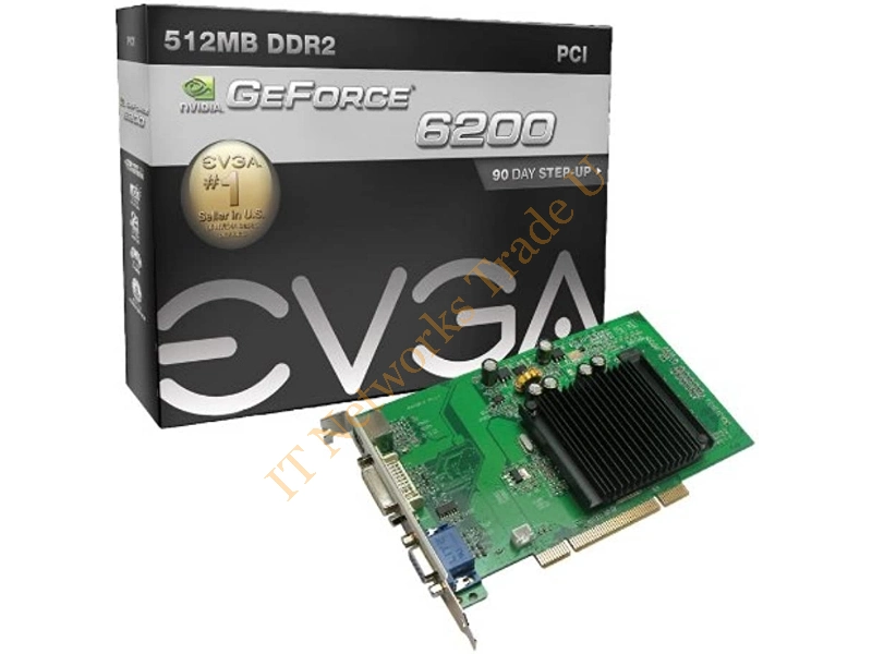 512-P1-N402-BM EVGA -GeForce 6200 512MB 64-Bit DDR2 PCI 2.1 VGA/ DVI-I/ S-Video Video Graphics Card