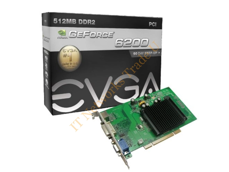 512-P1-N402-KR EVGA -GeForce 6200 512MB 64-Bit DDR2 PCI 2.1 VGA/ DVI-I/ S-Video Video Graphics Card