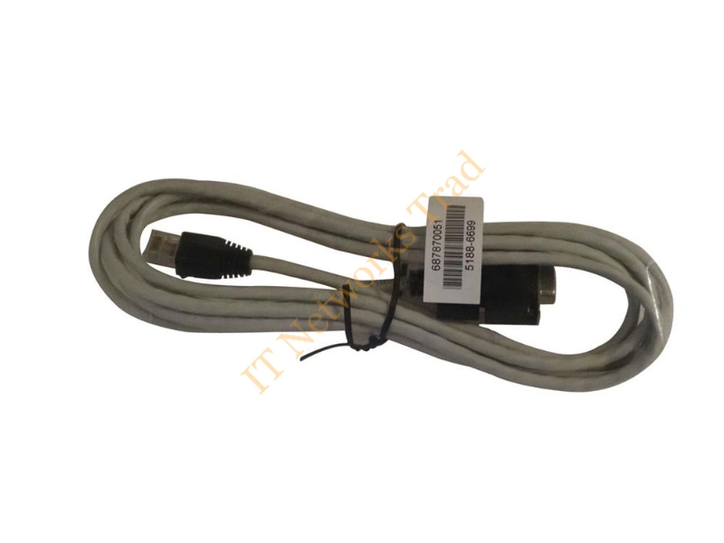 5188-6699 HP RJ45-to-DB9 Console cable for 8212zl Serial/RJ-45 for Network Device 1 x D-sub Male Serial 1 x RJ-45 Male Network Network Ethernet Cable