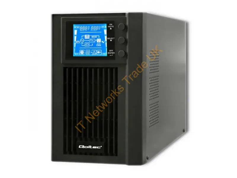 53042 - Qoltec 53042 uninterruptible power supply (UPS) Double-conversion (Online) 1 kVA 800 W 2 AC outlet(s)
