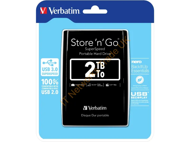 53177 - Verbatim Store n Go 2,5 2TB USB 3.0 schwarz 53177