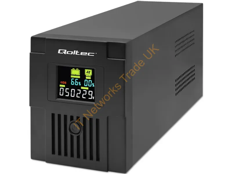 53771 - Qoltec 53771 uninterruptible power supply (UPS) Line-Interactive 2 kVA 1200 W 2 AC outlet(s)