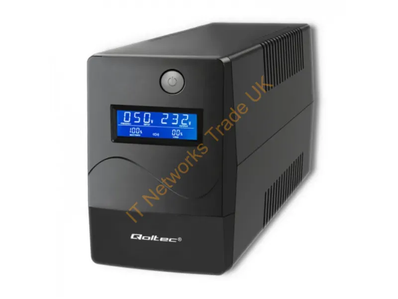 53980 - Qoltec Monolith uninterruptible power supply (UPS) Double-conversion (Online) 1 kVA 600 W 2 AC outlet(s)