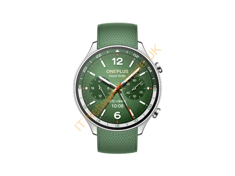 5491100168 - OnePlus Watch 2R 3.63 cm (1.43") AMOLED 46 mm Digital 466 x 466 pixels Touchscreen Green Wi-Fi GPS (satellite)
