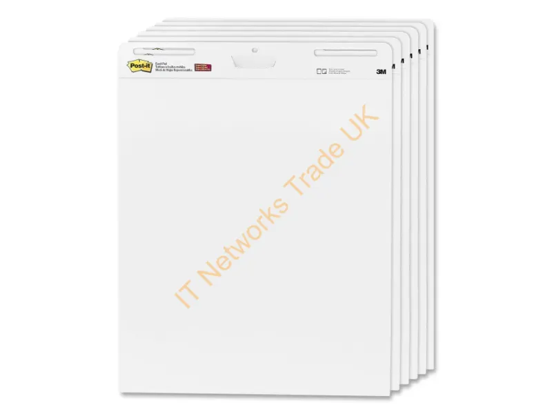 559VAD6PK - 3M Easel Pad Self-Adhesive Note Paper Rectangle White 30 Sheets