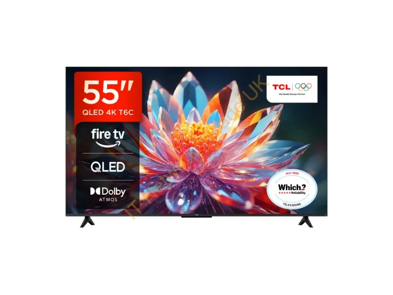 55T6C-UK - TCL T6C -UK 55 inch QLED 4K HDR 10+ Dolby Vision & Atmos Smart Fire TV