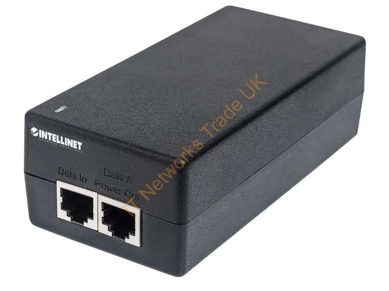 561235-UK - Intellinet Gigabit Ultra PoE+ Injector, 1 x 60 W Port, IEEE 802.3bt and IEEE 802.3at/af Compliant, Plastic Housing (UK Power Cord)