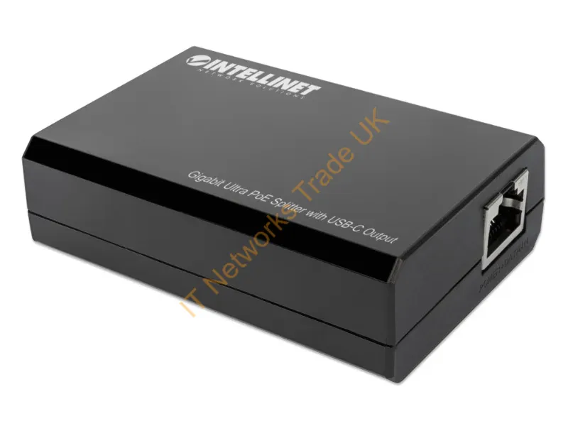 561693 - Intellinet PoE Splitter with USB-C Output, PoE++ / 4PPoE, Gigabit Ultra, IEEE 802.3bt, RJ45 In and Out Ports, Up to 45 W USB-C Output Port