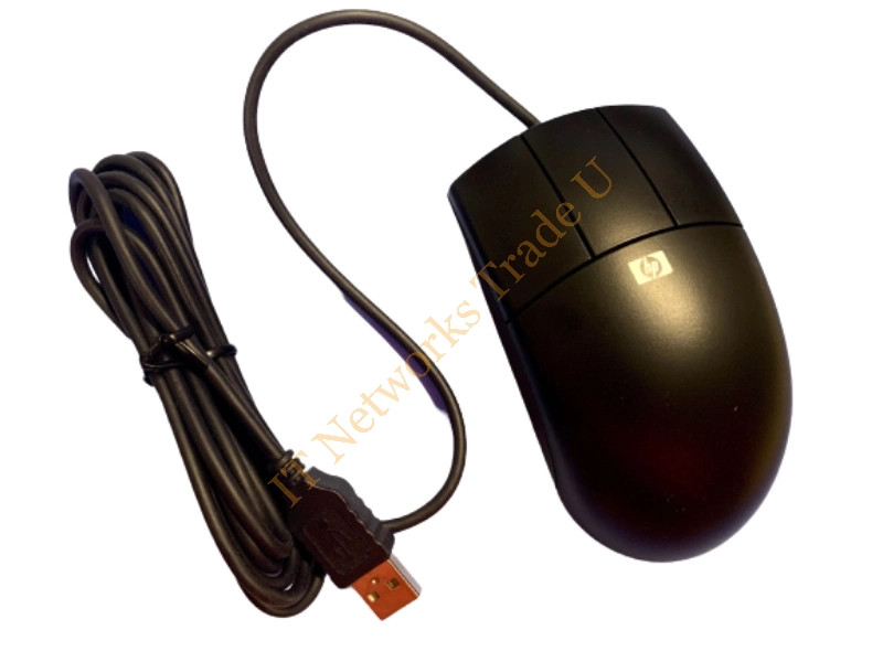 573077-001 HP 3-Button USB Optical Mouse (Jack Black Color) 2.9m (10ft) Cable