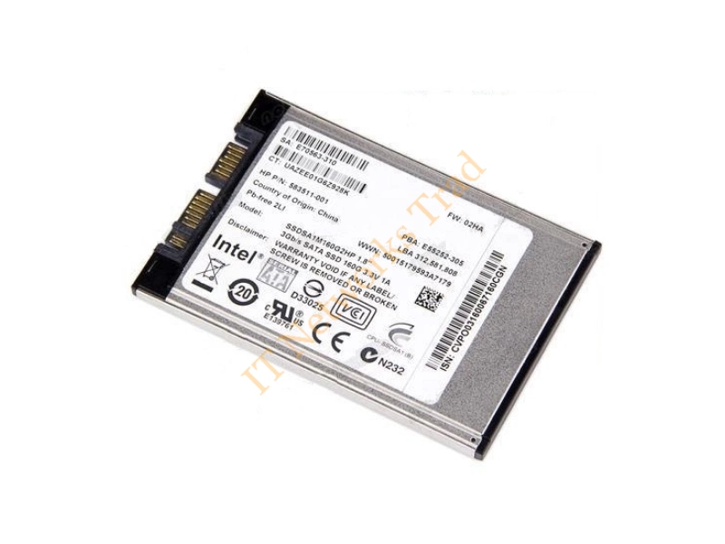 583511-001 HP 160GB Multi-Level Cell (MLC) SATA 3Gb/s 1.8-inch Solid State Drive SSD Storage