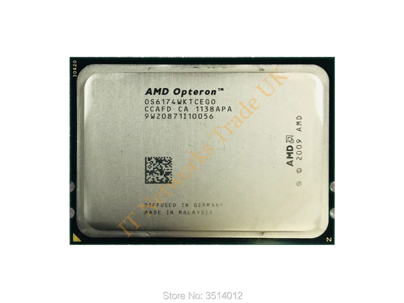 585334-B21 HP 2.2GHz 3200MHz HTL 2 x 6MB L3 Cache Socket G34 AMD Opteron 6174 12-Core Retail Processor
