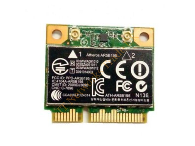 593127-001 HP Atheros AR5B195 Mini PCI-Express 802.11b/g/n WiFi Wireless Lan (WLAN) Network Adapter with Integrated BlueTooth Wireless LAN Card