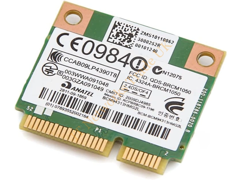 593836-001 HP Broadcom 4313AGN Mini PCI-Express 802.11a/b/g/n Wireless LAN (WLAN) Network Interface Card Wireless LAN Card