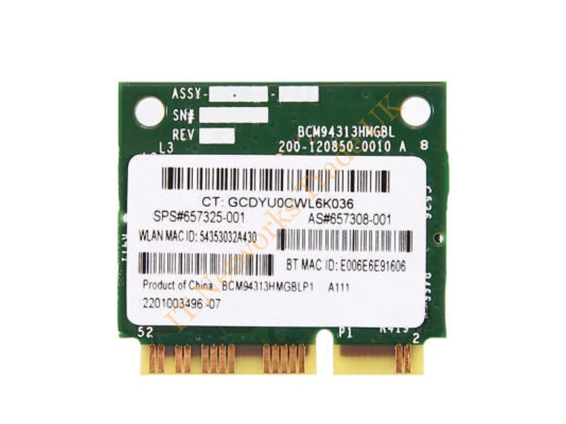 598711-001 HP 4313 Mini PCI-Express 802.11b/g/n Wi-Fi and Bluetooth Combo Matador Wireless Network Card Networking Accessory
