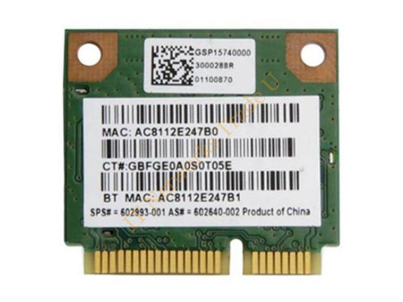 602640-002 HP Mini PCI-Express 802.11b/g/n WiFi Wireless Lan (WLAN) Network Adapter with Integrated BlueTooth Wireless LAN Card