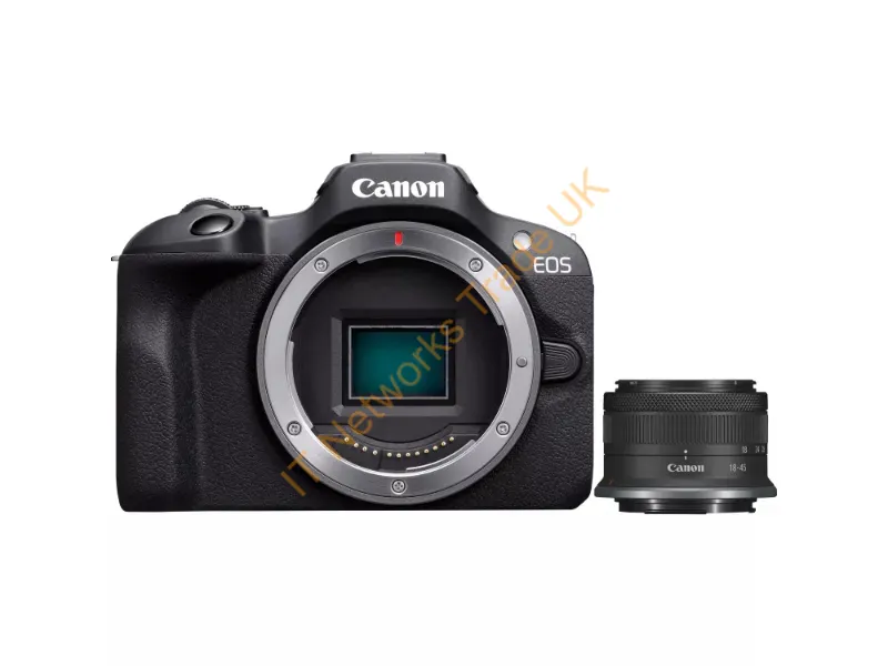 6052C012 - Canon Eos R100 + Rf-S 18-45Mm F4.5-6.3 Is Stm Kit Milc 24.1 Mp Cmos 6000 X 4000 Pixels Black