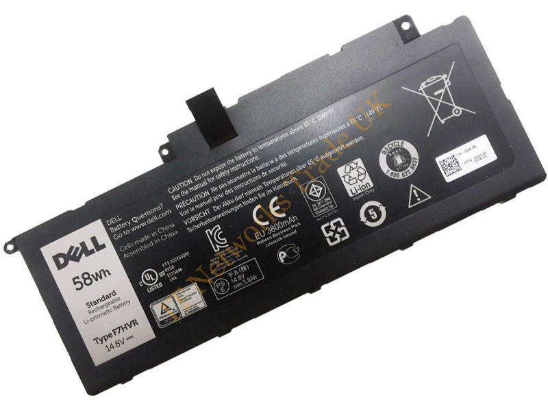 62VNH Dell 4-Cell 58 WHr Battery 3700 Inspiron 7537 7737 Laptop Battery