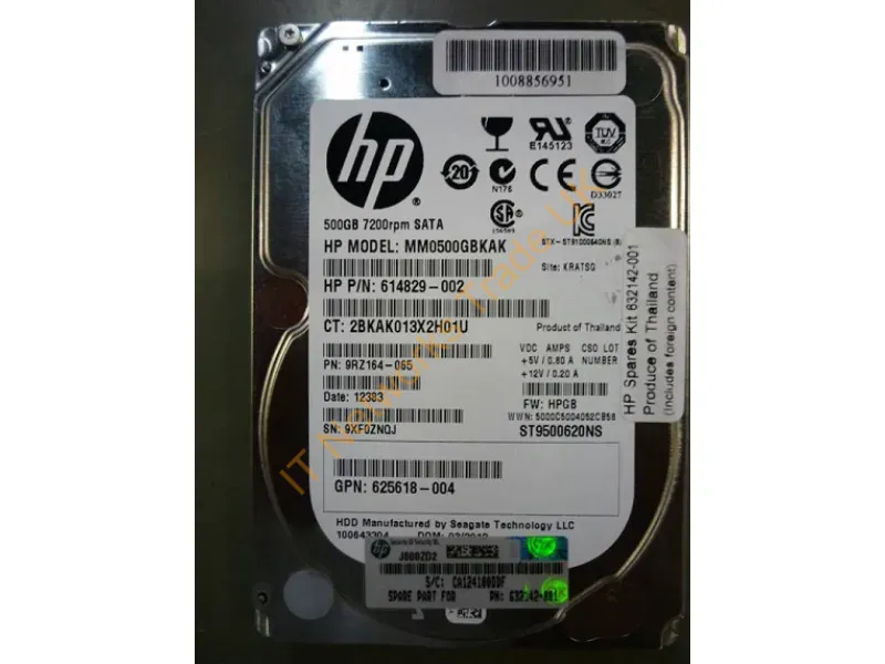632142-001 - Hpe 632142-001 Internal Hard Drive 500 Gb 7200 Rpm 2.5" Serial Ata