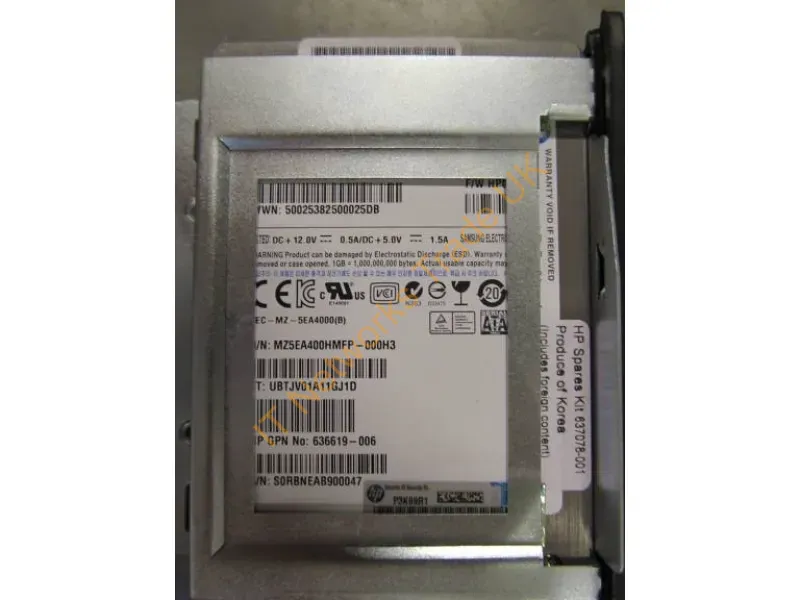 637078-001 - Hpe 637078-001 Internal Solid State Drive 400 Gb 3.5" Serial Ata