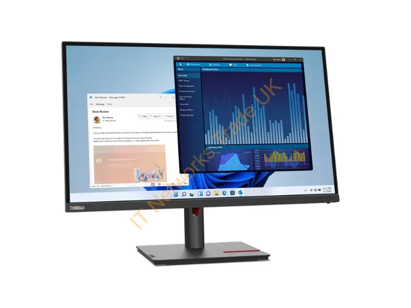 63A9GAR1US - Lenovo Thinkvision T27P-30 Computer Monitor 27" 3840 X 2160 Pixels 4K Ultra Hd Led Black