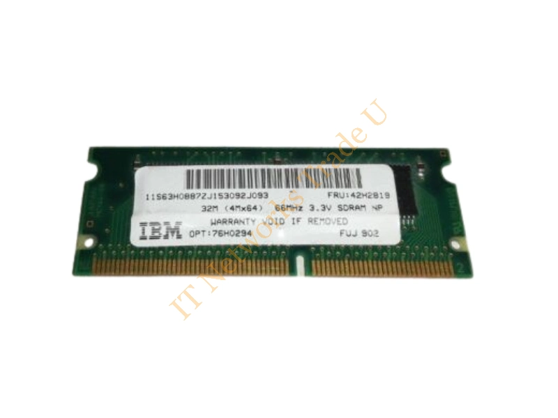 63H0887 IBM 32MB SDRAM-66MHz PC66 Non-ECC Unbuffered 144-Pin SoDimm Memory Module Laptop Memory