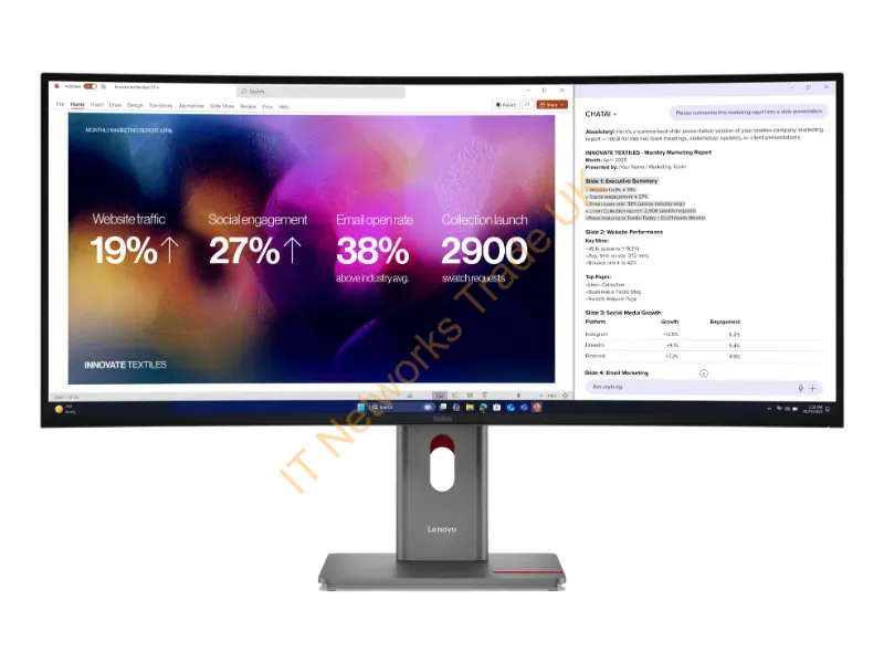 64B4XAR1US - Lenovo 39.7 21:9 Wuhd 5120 X 2160 Resolution T V Ips Black 2500R Curved Screen; 24-120Hz Variable Refresh Rate;Thunderbolt 4 One Cable Solution