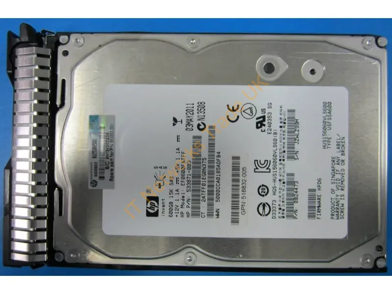 653952-001 - Hewlett Packard Enterprise 653952-001 600GB SAS internal hard drive