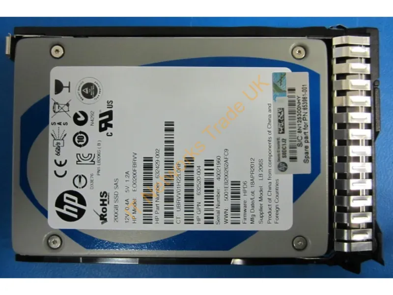 653961-001 - Hpe 653961-001 Internal Solid State Drive 200 Gb 2.5" Sas Slc