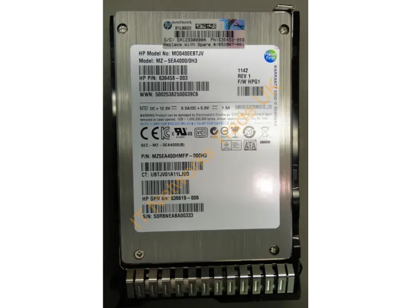 653967-001 - Hpe 653967-001 Internal Solid State Drive 400 Gb 2.5" Serial Ata Ii Mlc
