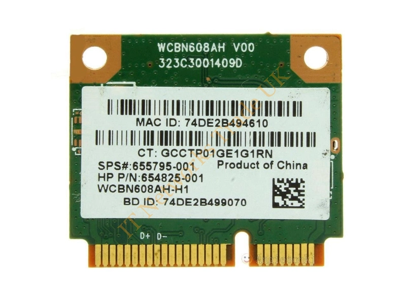 654825-001 HP Atheros 9485GN Mini PCI-Express 802.11b/g/n WiFi Wireless Lan (WLAN) Network Adapter with Integrated BlueTooth Wireless LAN Card