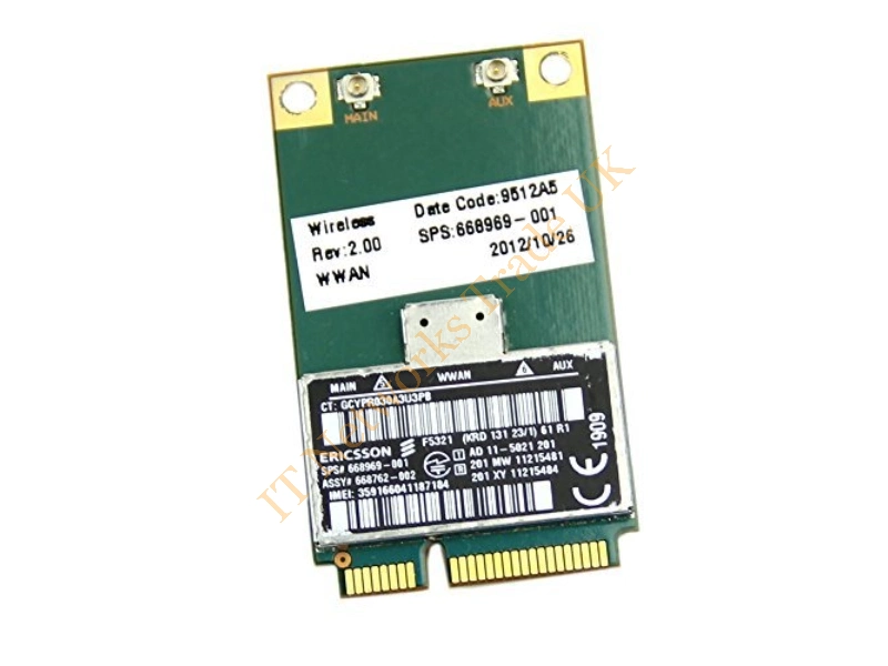668969-001 HP Ericsson F5321 HSPA WWAN Module With GPS Wireless LAN Card