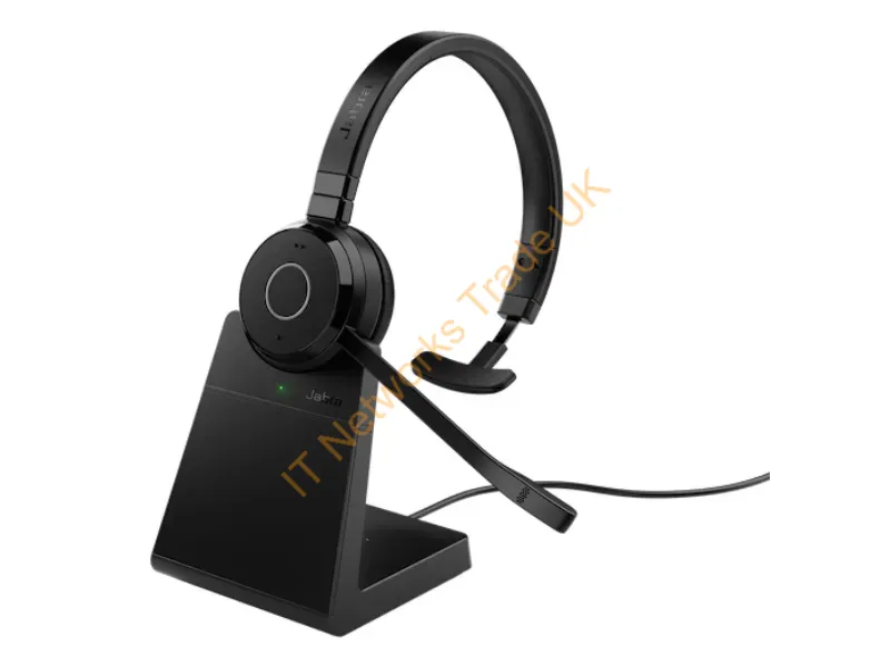 6693-833-399-01 - Jabra Evolve 65 Te Headset Wireless Head-Band Office/Call Center Bluetooth Charging Stand Black