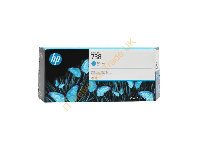 676M6A - Hp 738 300-Ml Cyan Designjet Ink Cartridge