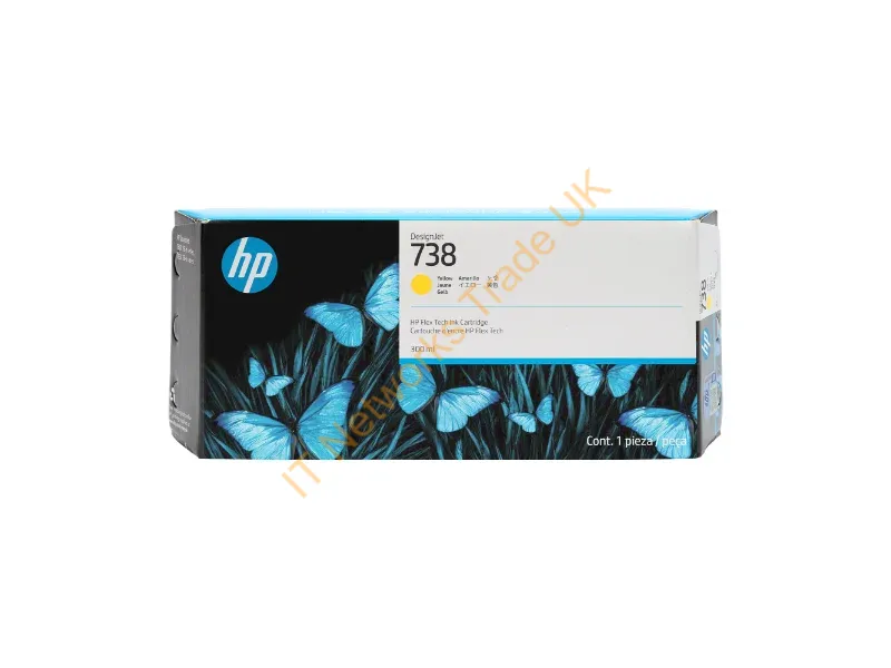 676M8A - Hp 738 300-Ml Yellow Designjet Ink Cartridge
