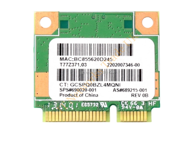 689215-001 HP 2.4GHz 150Mbps 802.11b/g/n Wi-Fi mini PCI Express Network Adapter