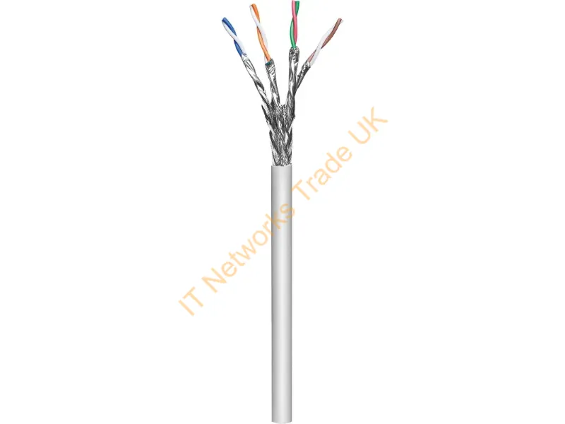 704922 - Intellinet Network Bulk Cat7 Cable, 23 AWG, Solid Wire, 100m, Grey, Copper, S/FTP, LSZH, CPR-Dca Rated, Roll