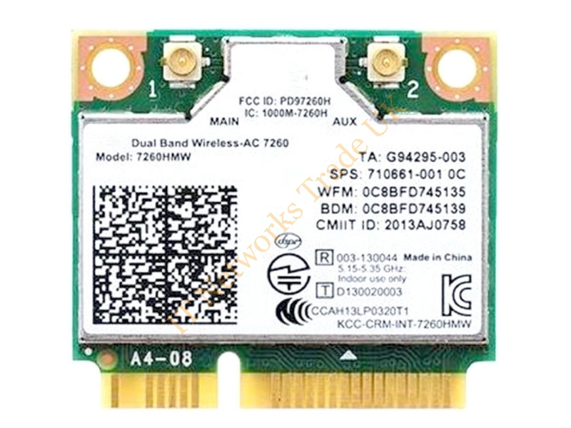 710661-001 HP Dual-Band Intel Wireless-AC 7260 802.11 ac 2x2 WiFi + BT 4.0 Wireless LAN Card (WLAN)
