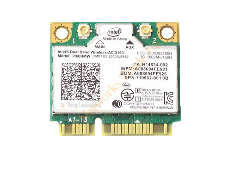 710662-001 HP 710662-001 Intel Dual Band Wireless-AC 3160HMW BT 4.0 Wi-Fi Card Wireless LAN Card