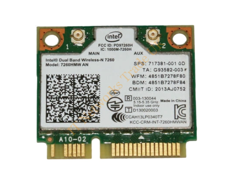 717381-001 HP Dual-Band Intel Wireless-N 7260AN 802.11a/b/g/n 2 x 2 WiFi and Bluetooth 4.0 Wireless LAN Adapter Wireless LAN Card