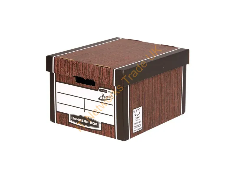 7250501 - Bankers Box Premium Classic Box Woodgrain Pack of 10