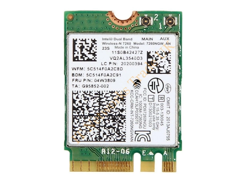 7260NGW Intel Dual Band 2x2 Wi-Fi BT 4.0 Wireless LAN Card