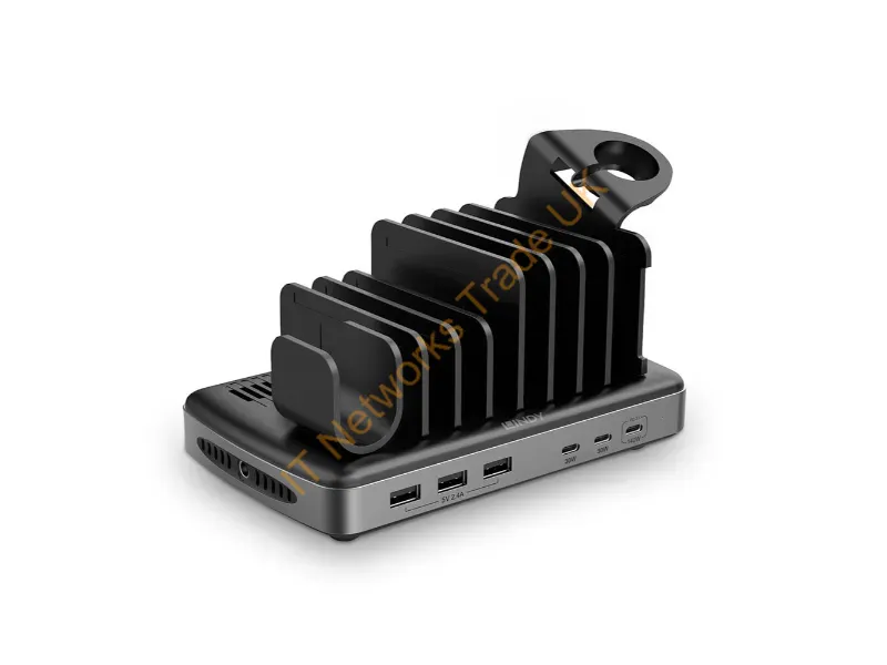 73436 - Lindy 73436 charging station organizer Freestanding Aluminium, Plastic Black, Grey