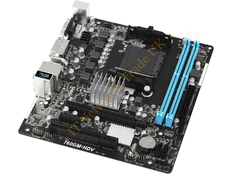 760GM-HDV ASRock 760GM-HDV Socket AM3+/AM3/ AMD 760G/ DDR3/ SATA2&USB2.0/ GbE/ MicroATX Motherboard