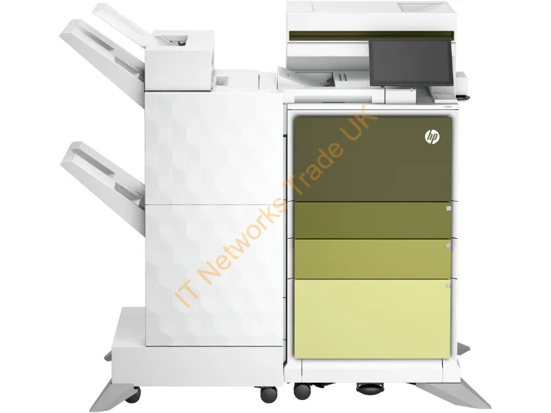 76H11A#B19 - HP Color LaserJet Enterprise Flow MFP 6801zfw+ Printer, Print, copy, scan, fax, Flow; Touchscreen; Stapling; TerraJet cartridge