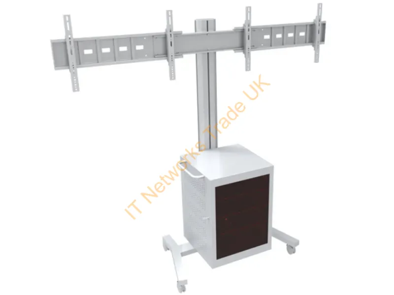 7778 - Multibrackets M Public Display Stand 180 Dual MediaBox4 Silver