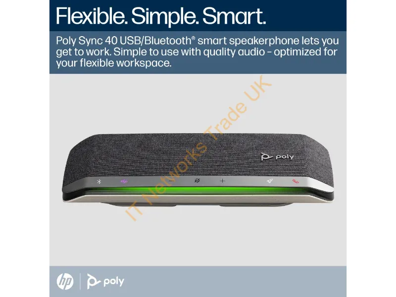 77P36AA - Hp Poly Sync 40+ Microsoft Teams Usb-A Usb-C Speakerphone +Bt700 Usb-A Adapter