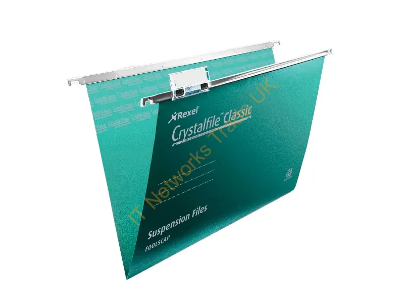 78046 - Rexel Crystalfile Classic Foolscap Suspension File 15mm Green (50)