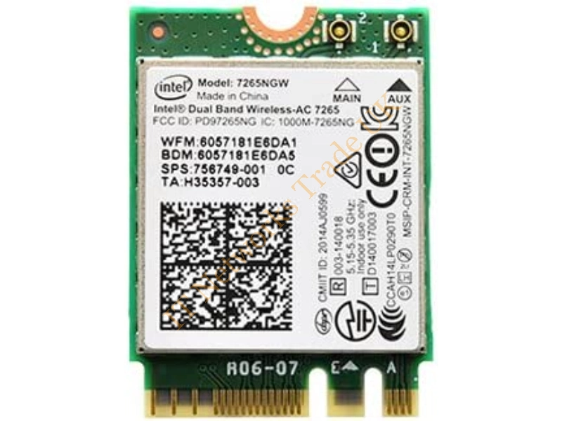 783721-001 HP / Intel Dual Band Wireless-N 7265 802.11 a/c 2x2 WiFi and Bluetooth 4.0 Combination WLAN Adapter Wireless LAN Card