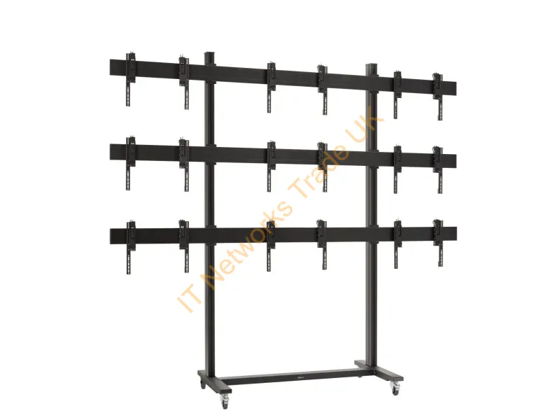 7933560 - Vogel's SET TVW 3355, 3x3 video wall trolley 46/55, max 9x20 kg bij 46, 9x44 kg bij 55
